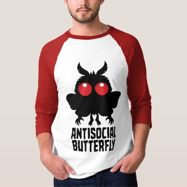 T-shirt Papillon Antisocial Mothman Cryptide (Devant)