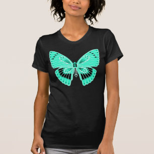 T-shirt Papillon Aqua de style Art Nouveau