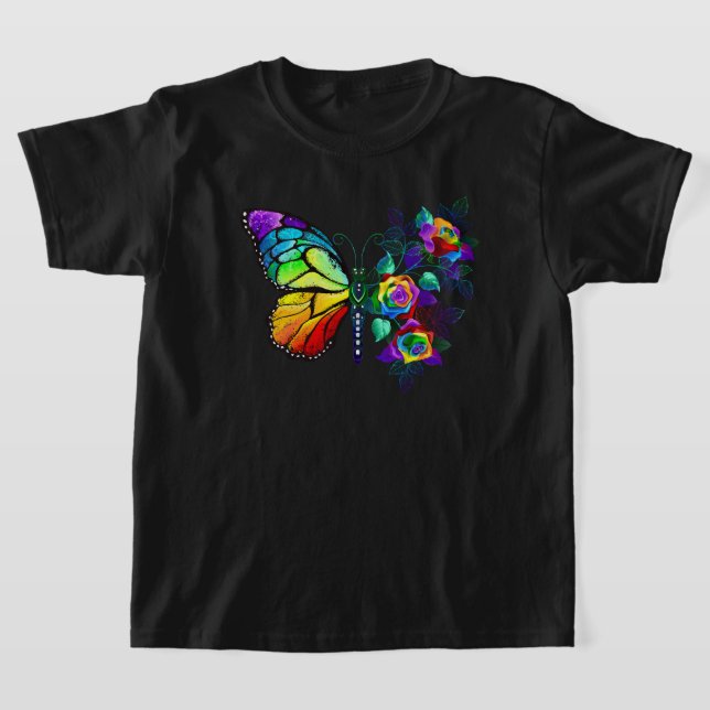 T-shirt Papillon arc-en-ciel (Poser)