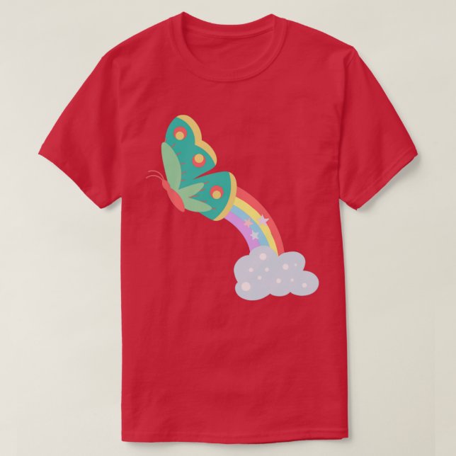 T-shirt Papillon arc-en-ciel magique (Design devant)