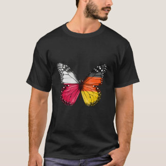T-shirt Papillon au drapeau polonais allemand