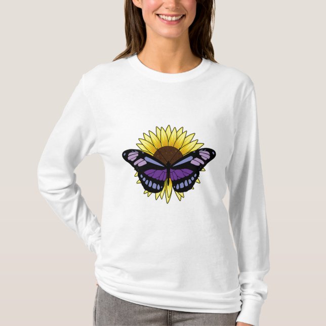 T-shirt Papillon au tournesol (Devant)