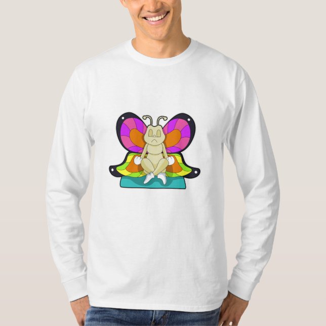 T-shirt Papillon au Yoga en jambe (Devant)