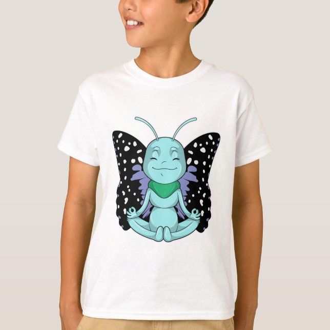 T-shirt Papillon au Yoga Stretching Legs (Devant)