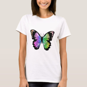 T-shirt Papillon aux couleurs arc-en-ciel