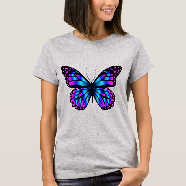 T-shirt papillon aux couleurs vives (Devant)