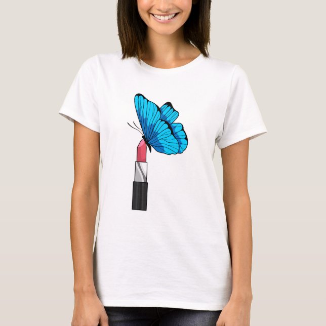 T-shirt Papillon avec bâton à lèvres (Devant)