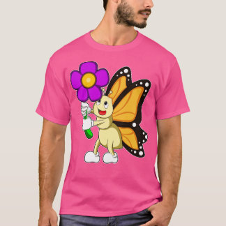 T-shirt Papillon avec Fleur 3