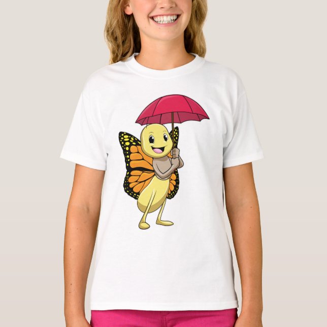 T-shirt Papillon avec parapluie (Devant)