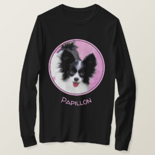 T-shirt Papillon (blanc et noir) Peinture - Chien Art