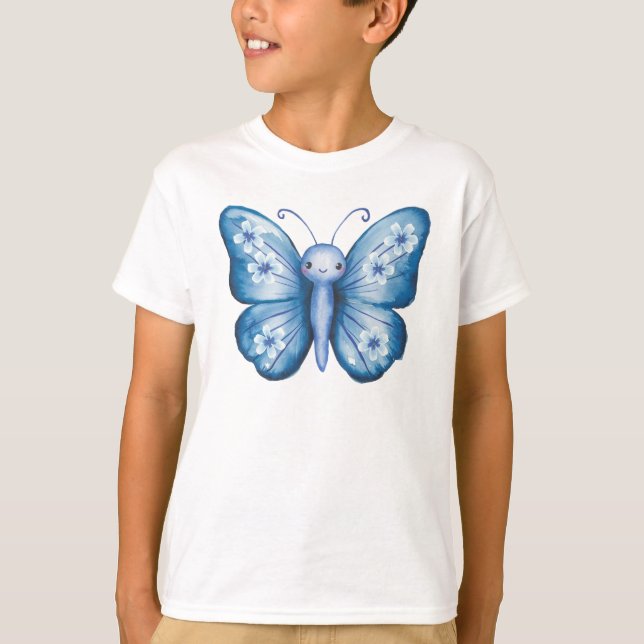T-shirt Papillon bleu (Devant)