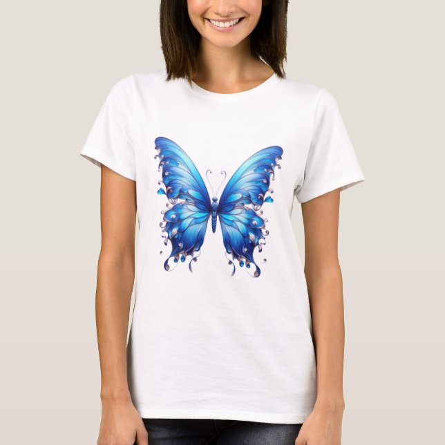T-shirt papillon bleu (Devant)