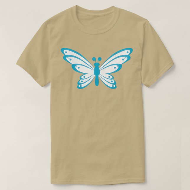 T-shirt Papillon bleu à queue courte (Design devant)