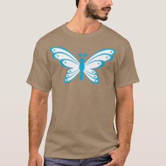 T-shirt Papillon bleu à queue courte