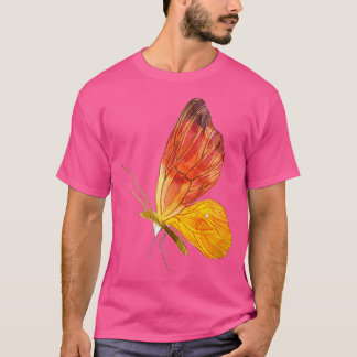 T-shirt Papillon bleu arrosé et orange