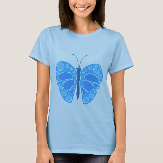 T-shirt Papillon bleu ciel 60s (Devant)