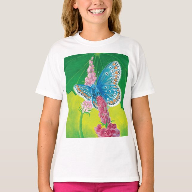 T-shirt Papillon bleu de Chapmans (thersites en polyommatu (Devant)