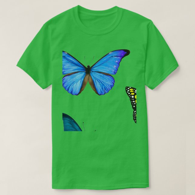 T-shirt Papillon bleu et jaune (Design devant)