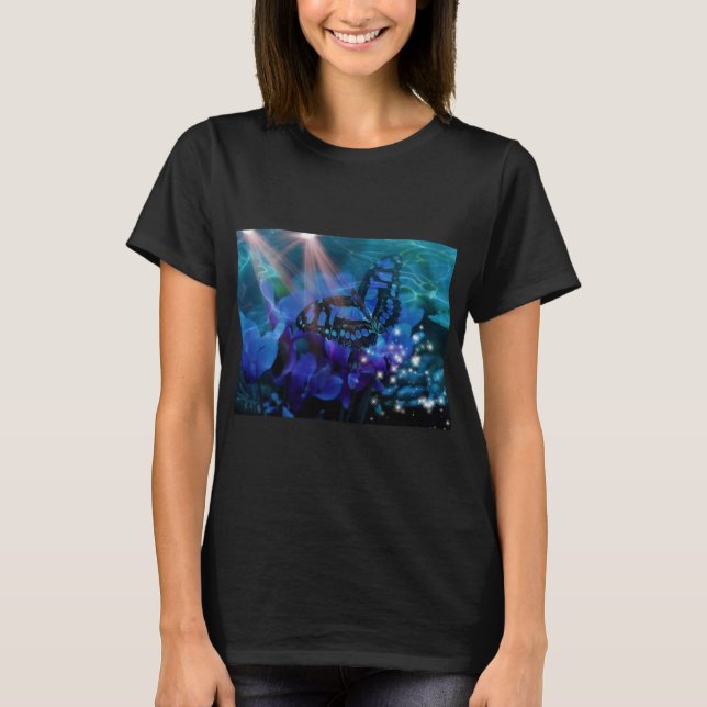 T-shirt Papillon bleu magique (Devant)