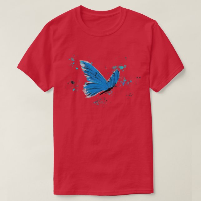 T-shirt Papillon bleu peint (Design devant)