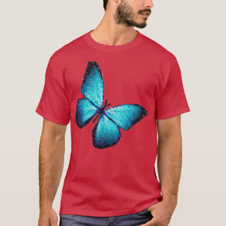 T-shirt Papillon bleu pixel