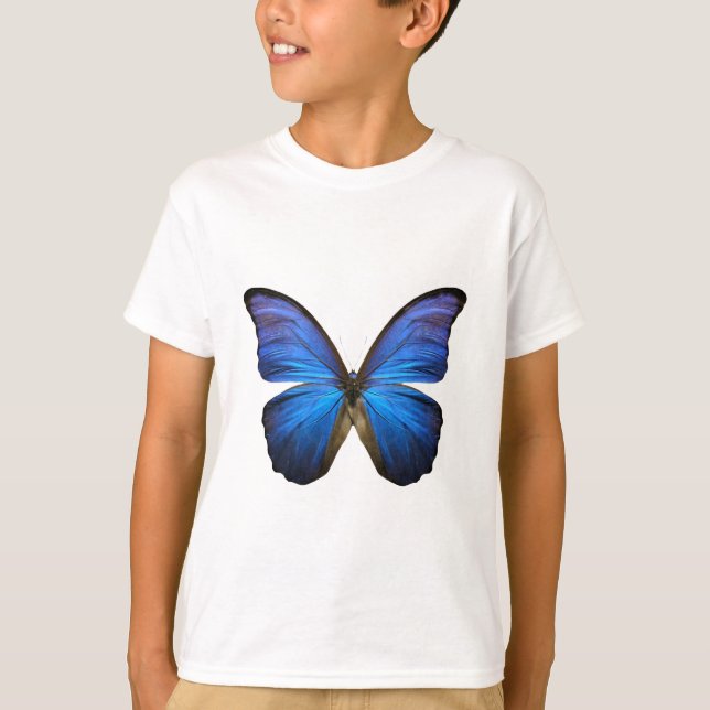 T-shirt Papillon bleu radieux (Devant)