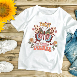 T-shirt Papillon Bohème Floral Inspirant Motivation