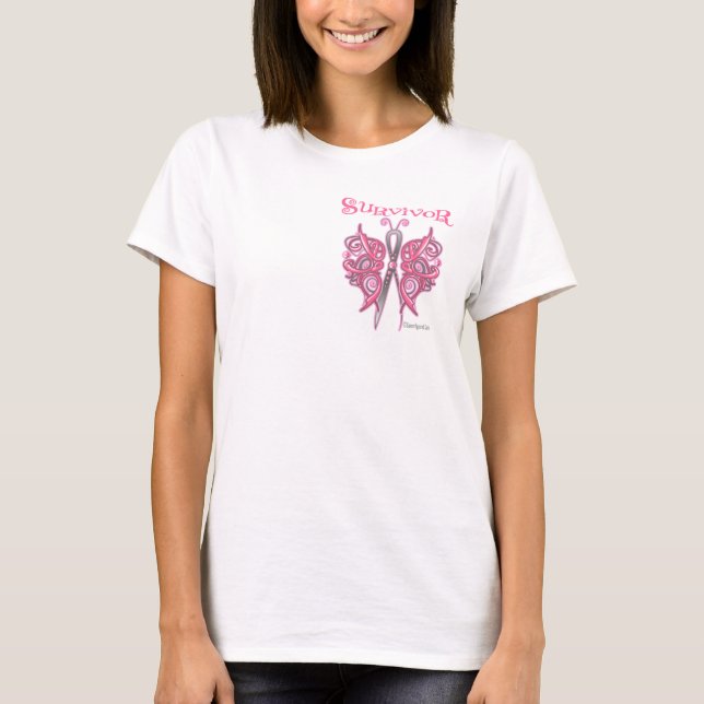 T-shirt Papillon celtique survivant - Cancer du sein (Devant)