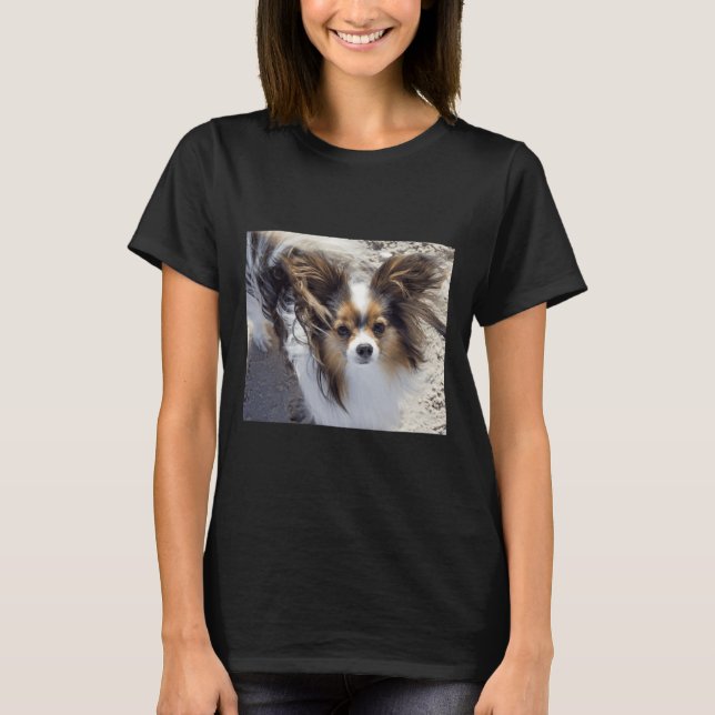 T-shirt Papillon Chien À La Plage (Devant)