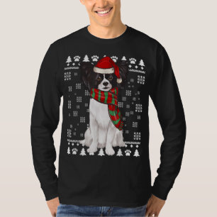 T-shirt Papillon Chien Santa Hat Noël moche Noël