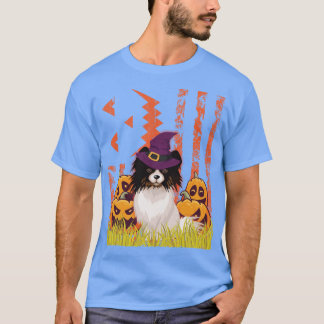 T-shirt Papillon Chien Sorcière Danse Autour De Citrouille