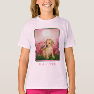 T-shirt Papillon Chiot de laboratoire jaune Papillon Lily