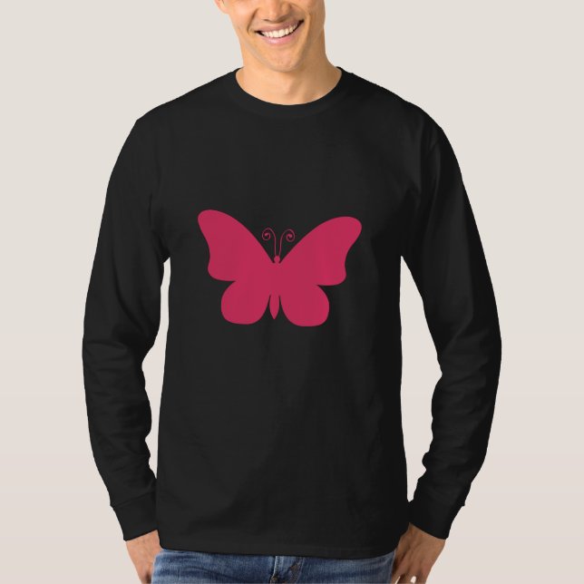 T-shirt Papillon chromé en rouge (Devant)