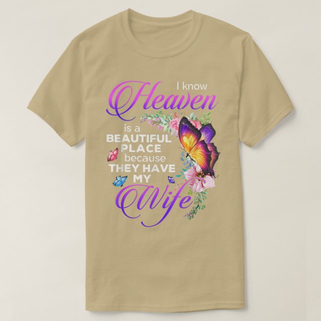 T-shirt Papillon Ciel Beau Ils Ont Ma Femme Garde (Design devant)
