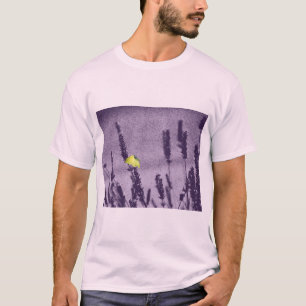 T-shirt Papillon Citron sur un champ de Lavande Violette