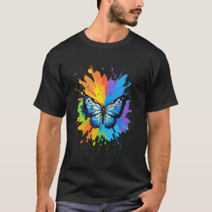 T-shirt Papillon coloré Pop Art Splash Cute Butterfly