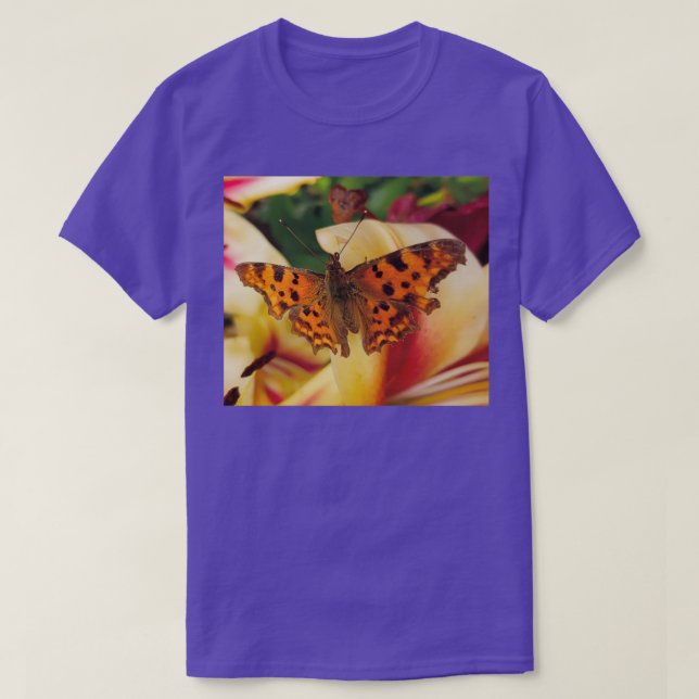 T-shirt Papillon Comma dans le jardin (Design devant)