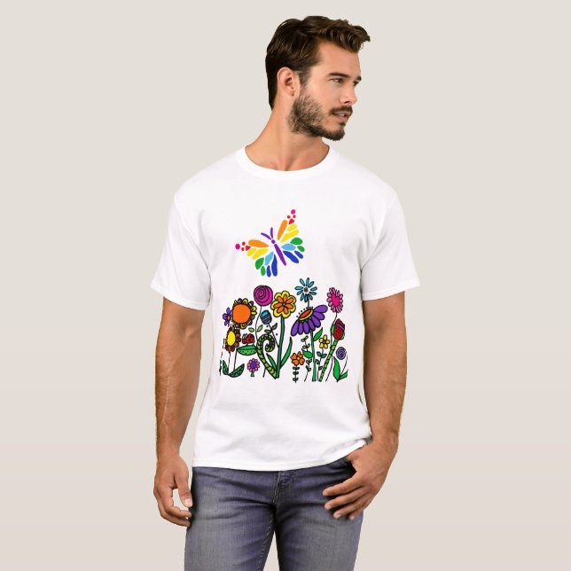 T-shirt Papillon cool dans Garden Nature Abstrait (Devant entier)
