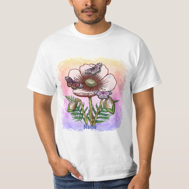 T-shirt Papillon Coquelicot Pâle  (Devant)