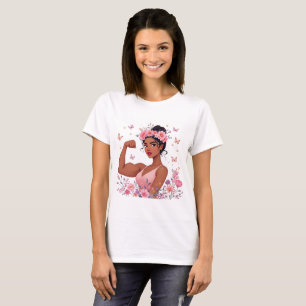 T-Shirt Papillon Couronne De Fleurs Femme Forte Em