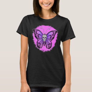 T-shirt Papillon crânien coloré Squelette Jour effrayant d