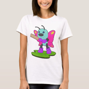 T-shirt Papillon Cricket Batte de cricket Sports
