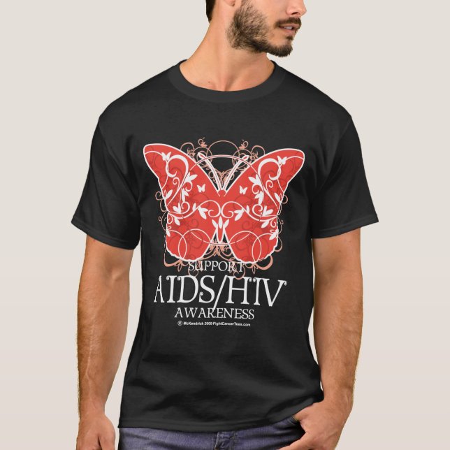 T-shirt Papillon d'AIDS/HIV (Devant)