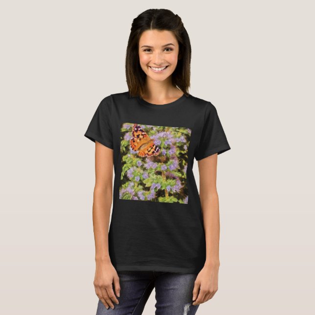 T-shirt Papillon-Dame peint (Devant entier)