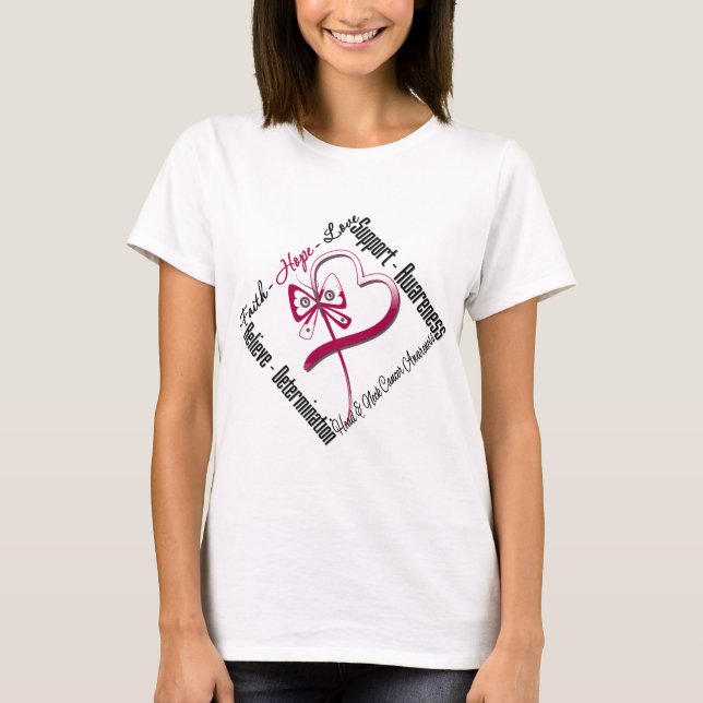 T-shirt Papillon d'amour d'espoir de foi de cancer de la (Devant)