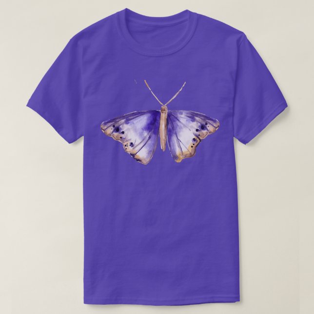 T-shirt Papillon d'aquarelle pourpre (Design devant)