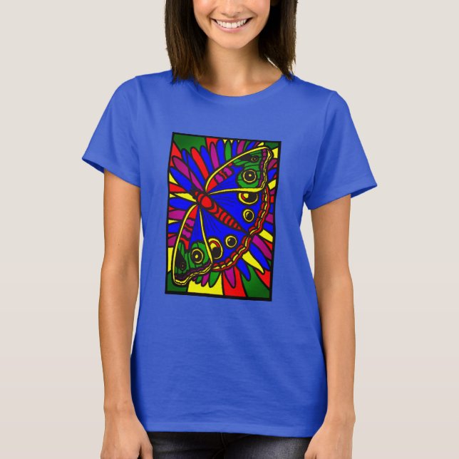 T-shirt Papillon d'art Abstrait coloré (Devant)