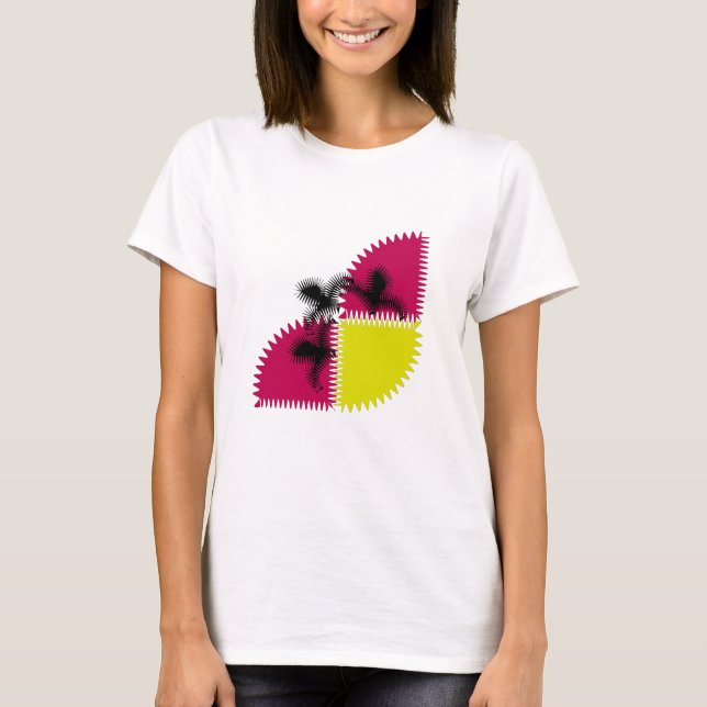 T-shirt Papillon d'art coloré (Devant)