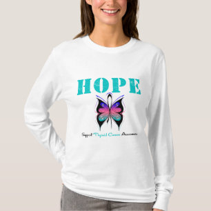 T-shirt Papillon de cancer de la thyroïde d'espoir