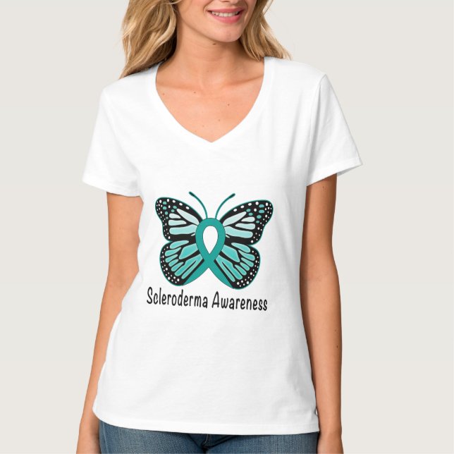 T-shirt Papillon de conscience de sclérodermie (Devant)